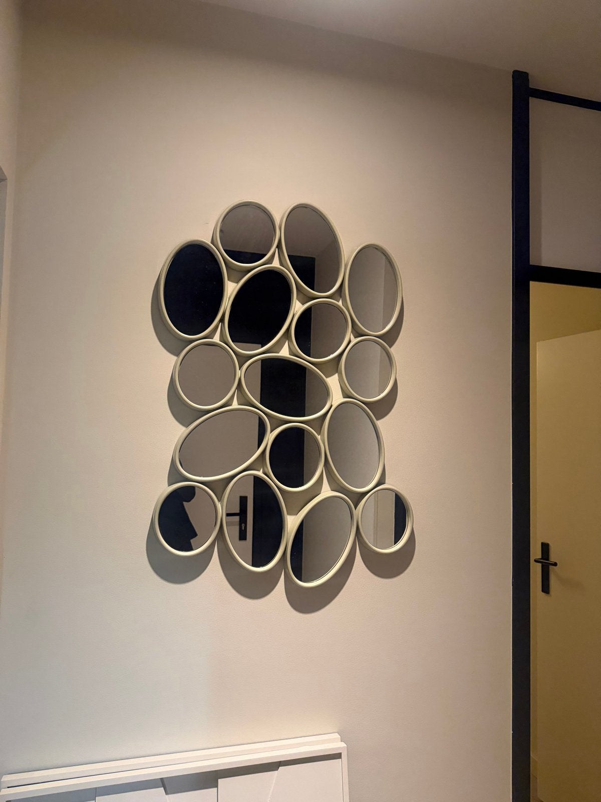 Decoratieve spiegel met organische vormen 90x60 cm, Ophalen, Zo goed als nieuw, Minder dan 100 cm, Overige vormen