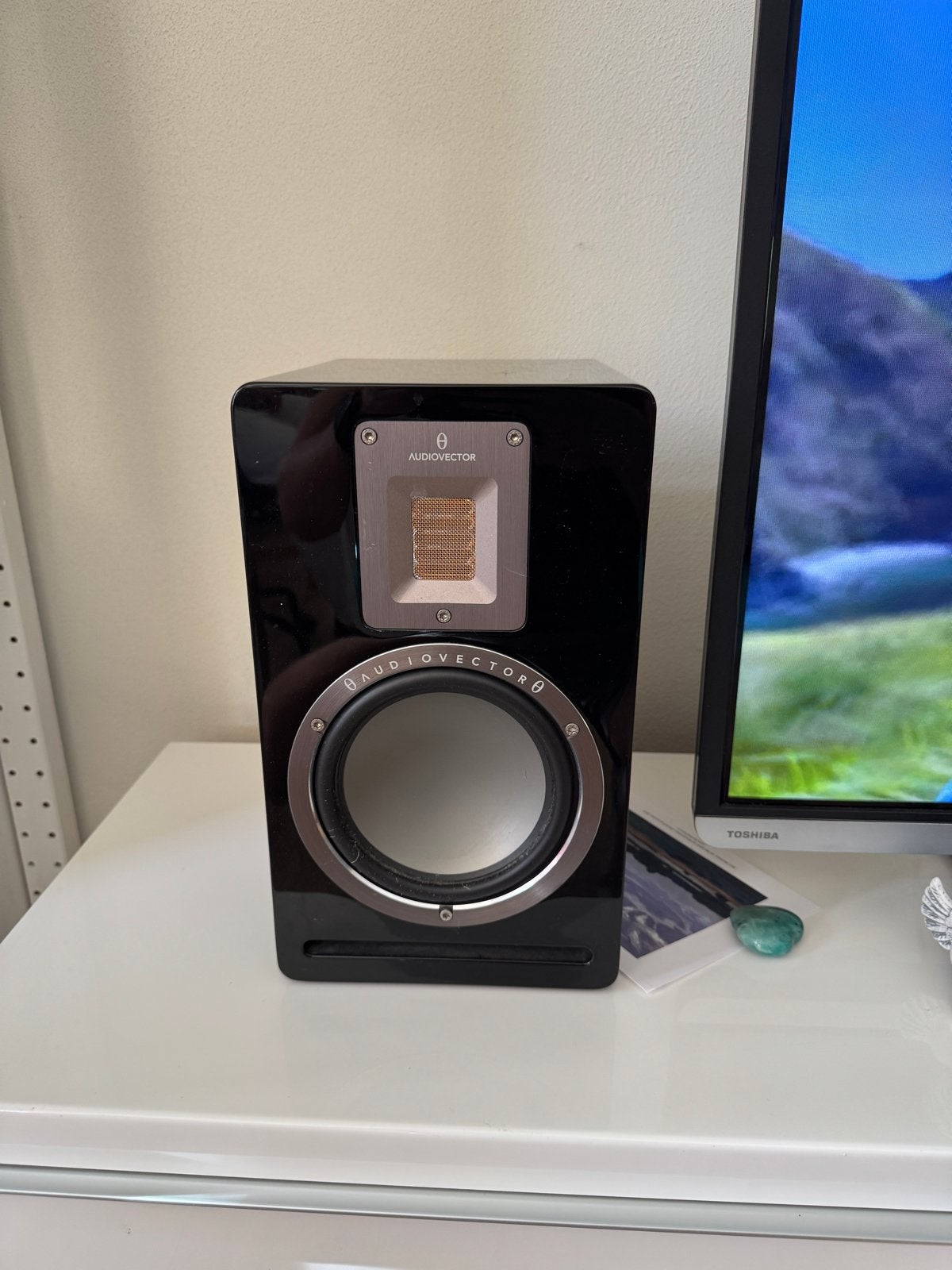 Audiovector QR1 Luidspreker - Zwart (Paar), Zo goed als nieuw, Minder dan 60 watt, Boekenplank luidspreker, Ophalen