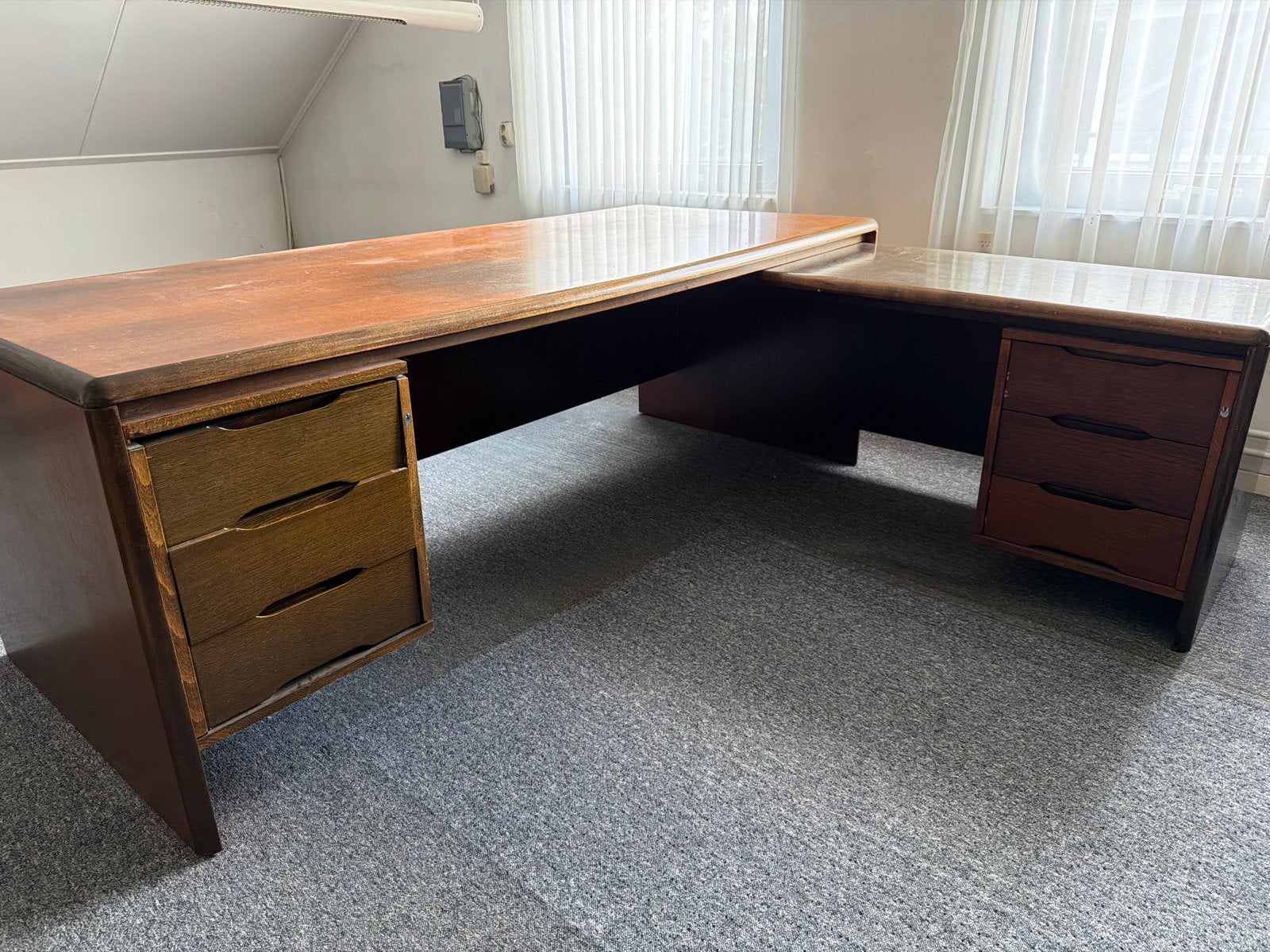 Vintage Hoekbureau met Lades - Hout, Ophalen, Gebruikt, Hoekbureau, Overige merken