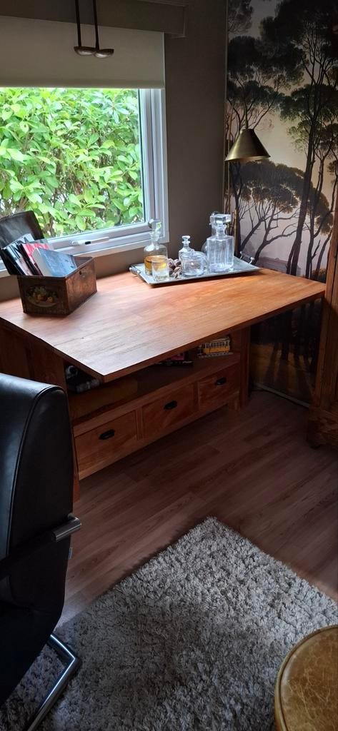 Massief teakhouten sidetable / eettafel/ Klaptafel, Huis en Inrichting, Tafels | Sidetables, Ophalen, Zo goed als nieuw, Teakhout