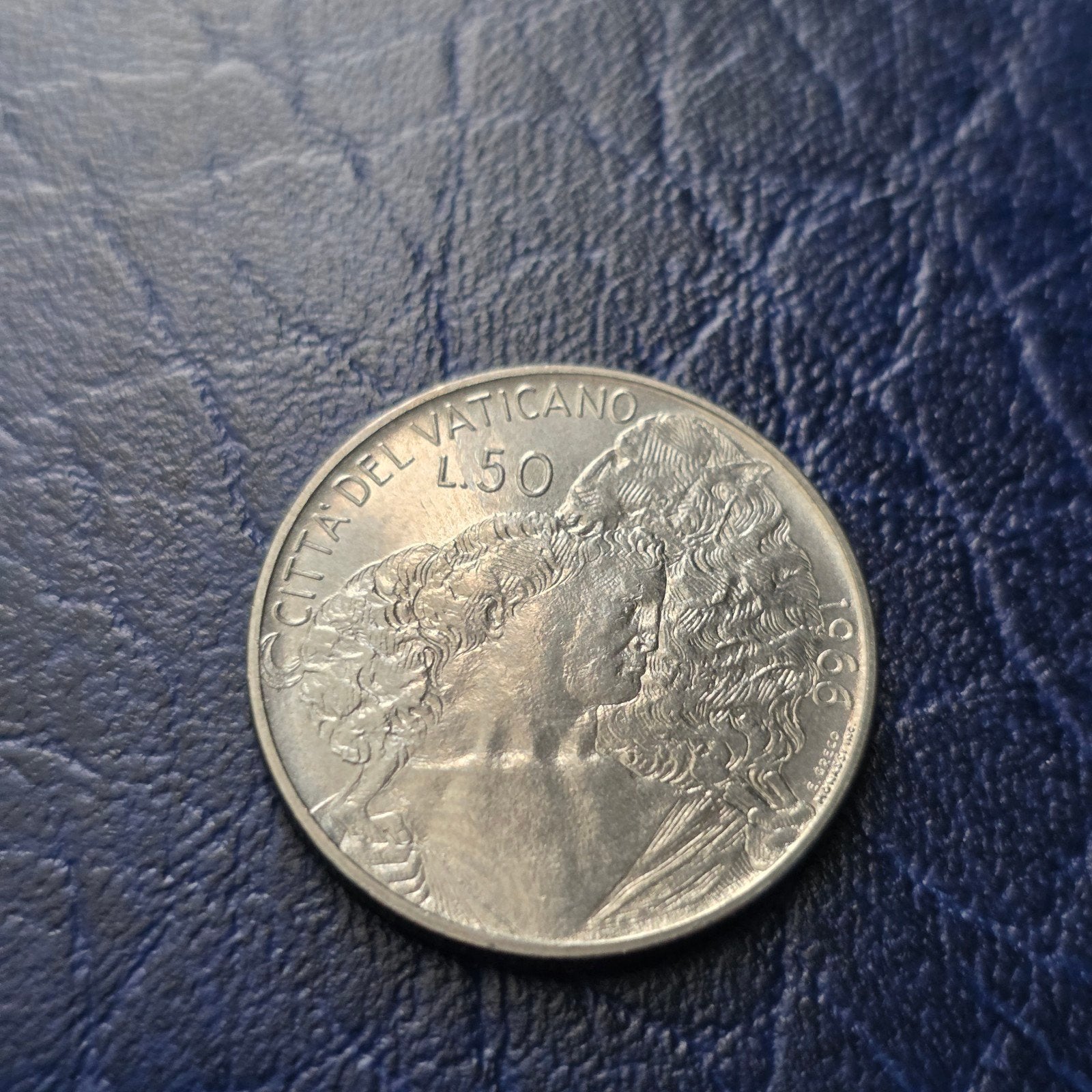 50 Lire 1966 Vaticaan - Paus Paulus VI, Ophalen of Verzenden
