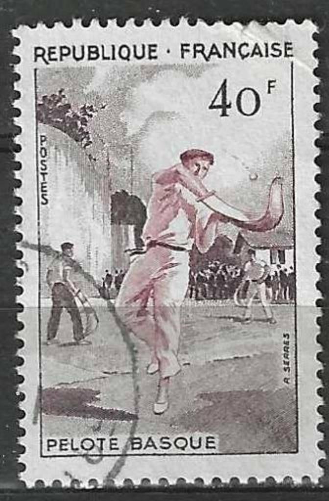 Frankrijk 1956 - Yvert 1073 - Pelota vasca - Baskenland (ST), Verzenden, Gestempeld