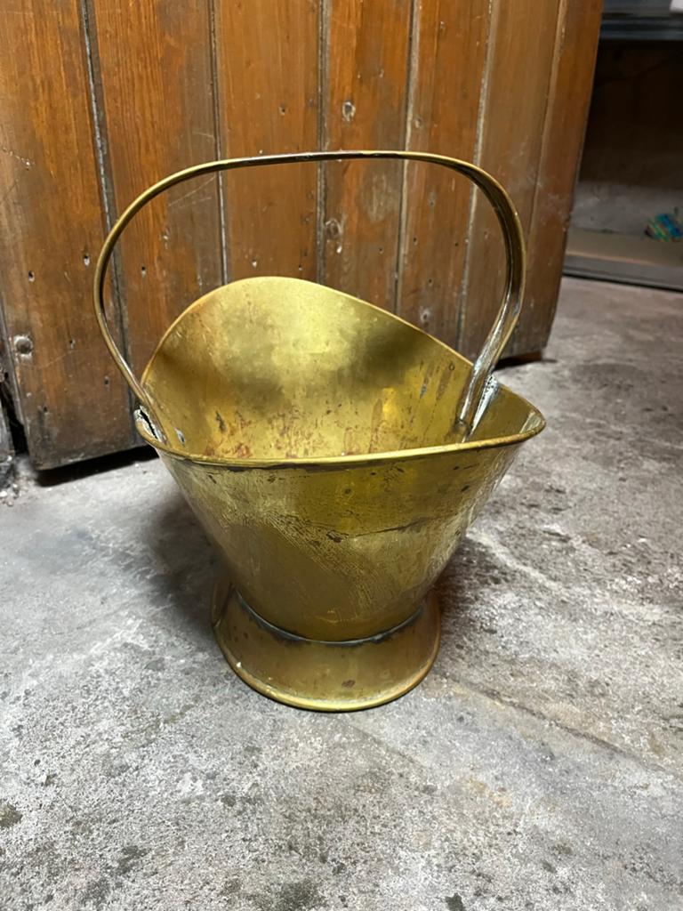 Antieke Koperen Kolenkit / Haardemmer met Handvat, Antiek en Kunst, Antiek | Koper en Brons, Ophalen, Koper