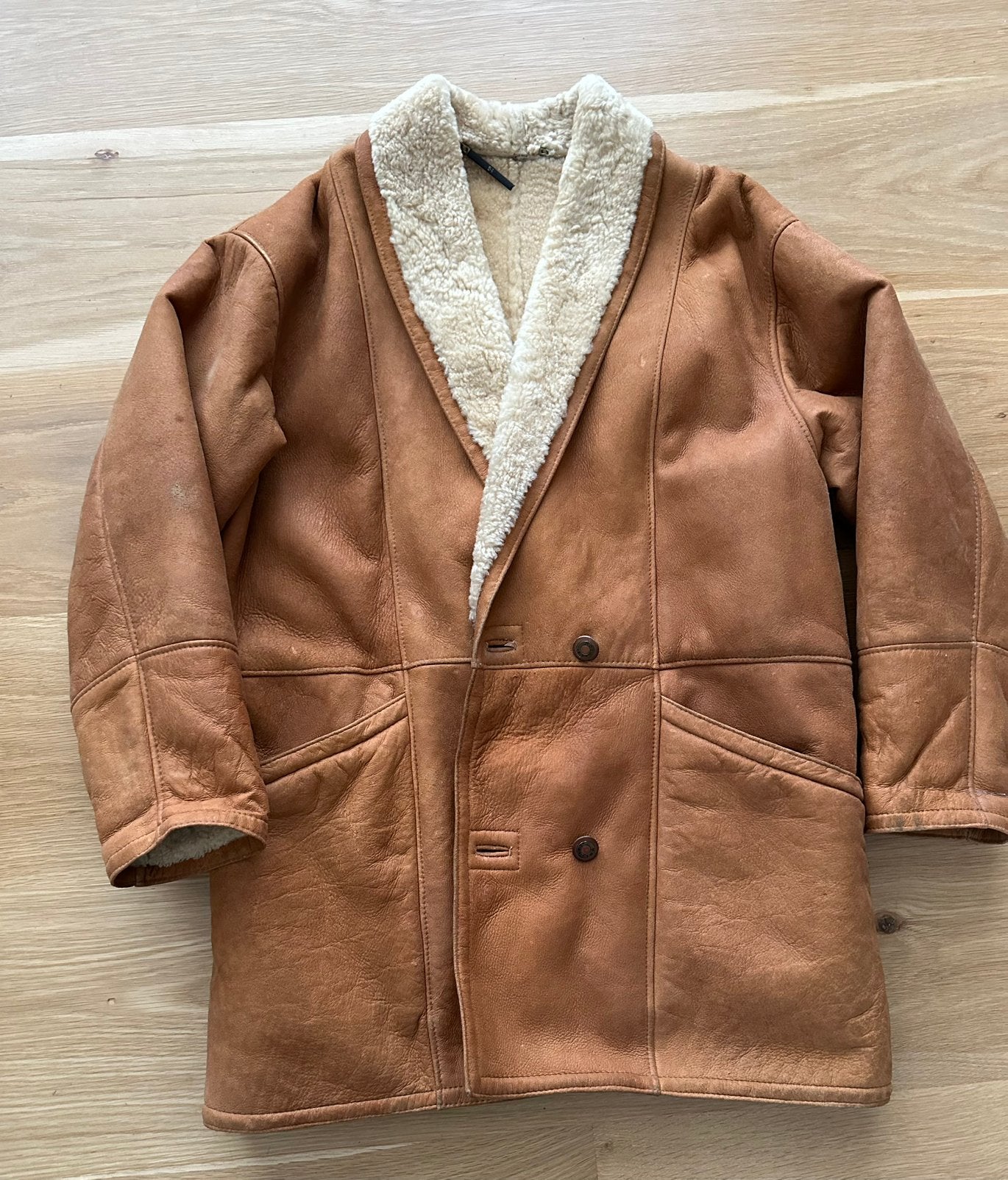 Lammy coat Hollies maat 54 XL, Kleding | Heren, Ophalen of Verzenden, Zo goed als nieuw, Maat 52/54 (L), Bruin