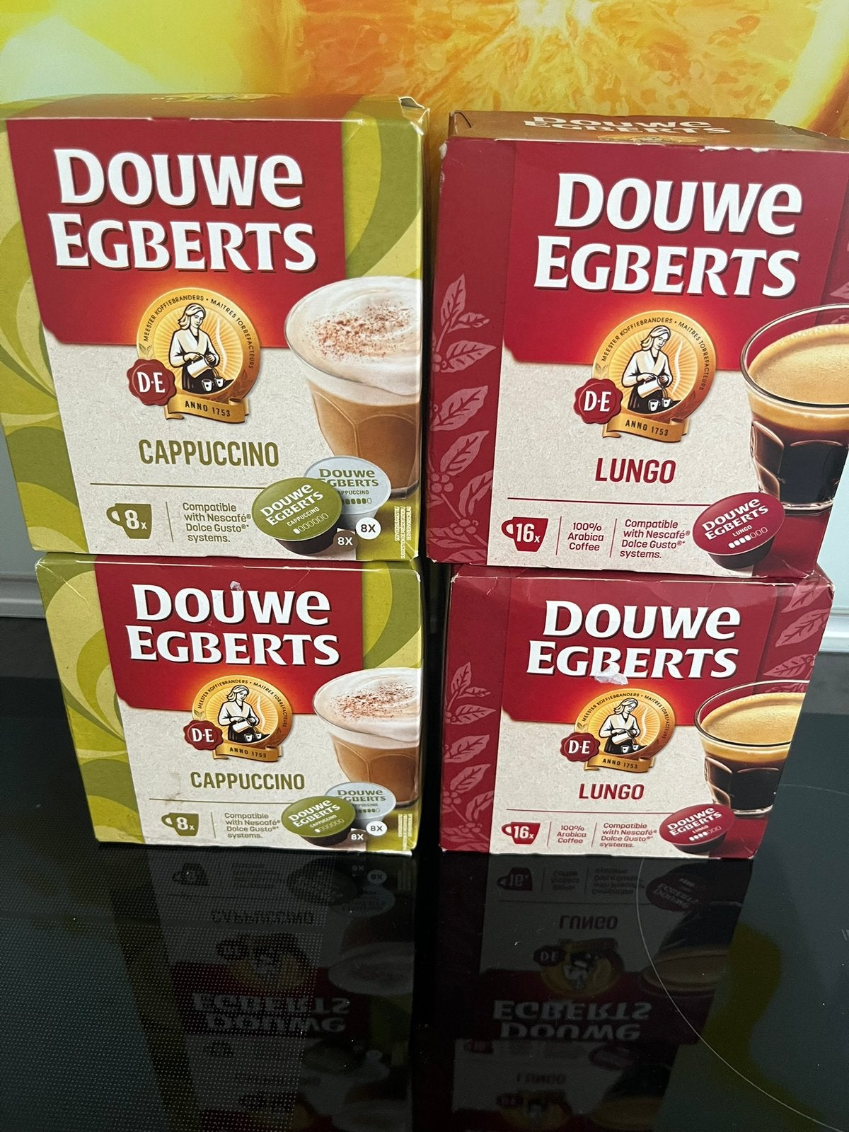 Douwe Egberts Dolce Gusto koffie - 32 Lungo, 16 cappuccino, Ophalen of Verzenden