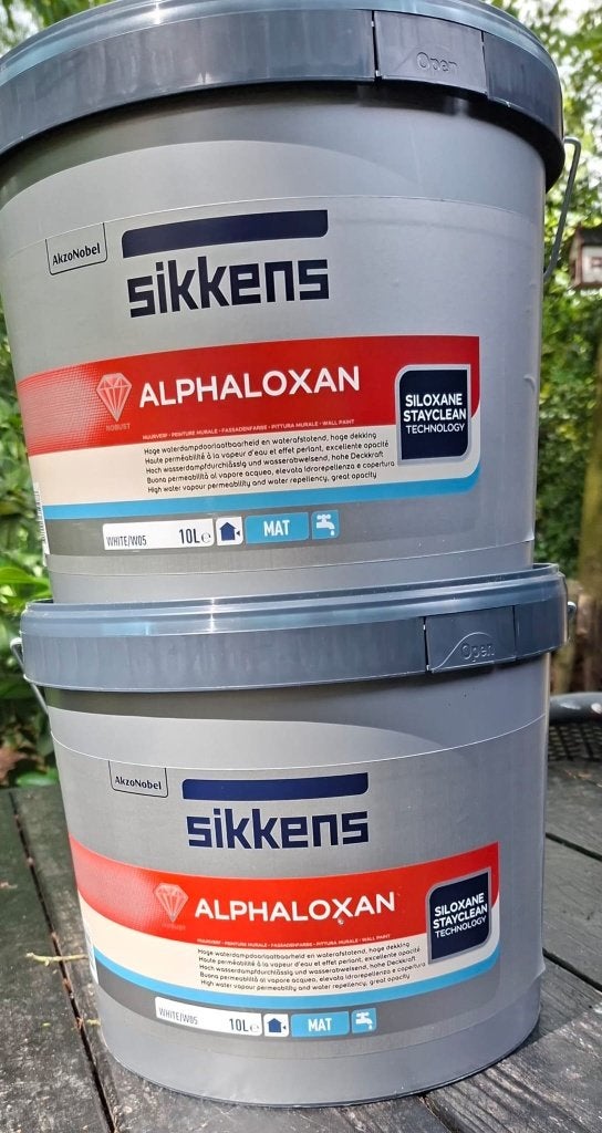 Sikkens Alphaloxan zuiverwitte verf 10 liter (2 stuks), Doe-het-zelf en Verbouw, Verf, Beits en Lak, Ophalen, Wit, Nieuw, Verf