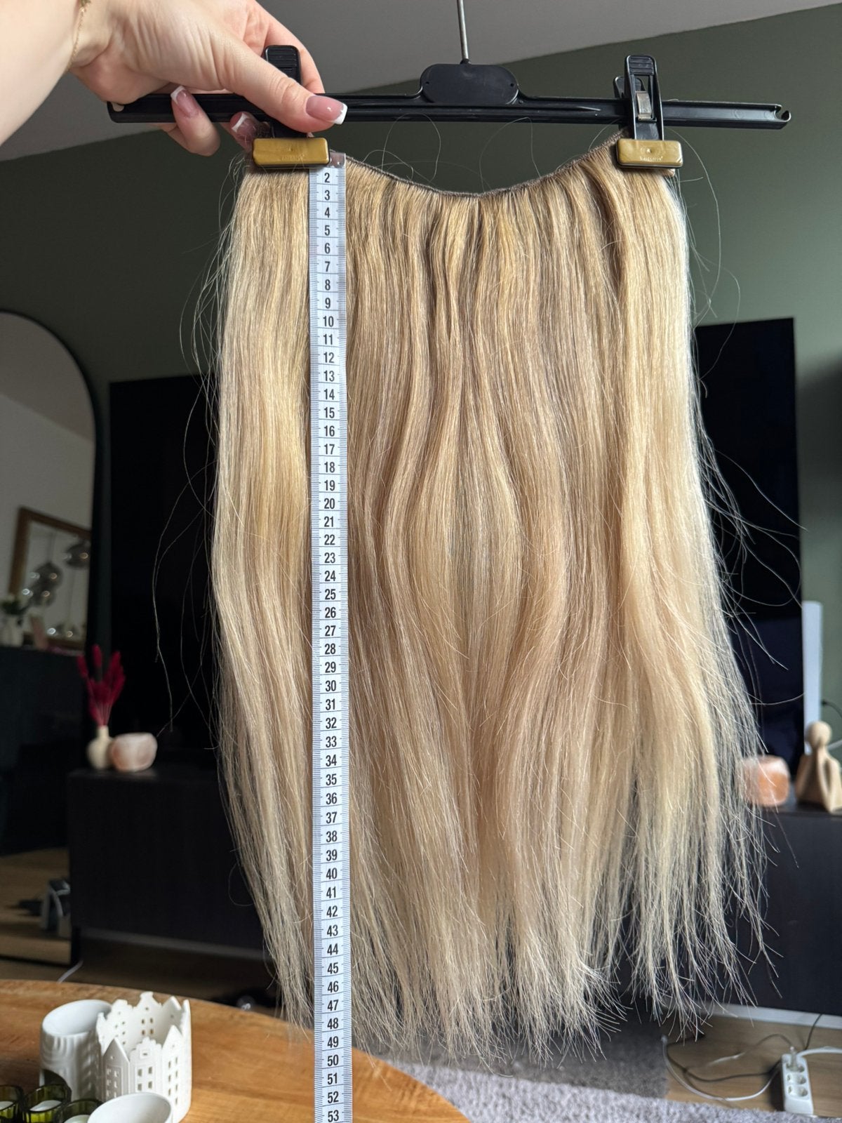 Blond 100% Natuurlijk Europees Haar – 50 cm – 2 Wefts, Ophalen