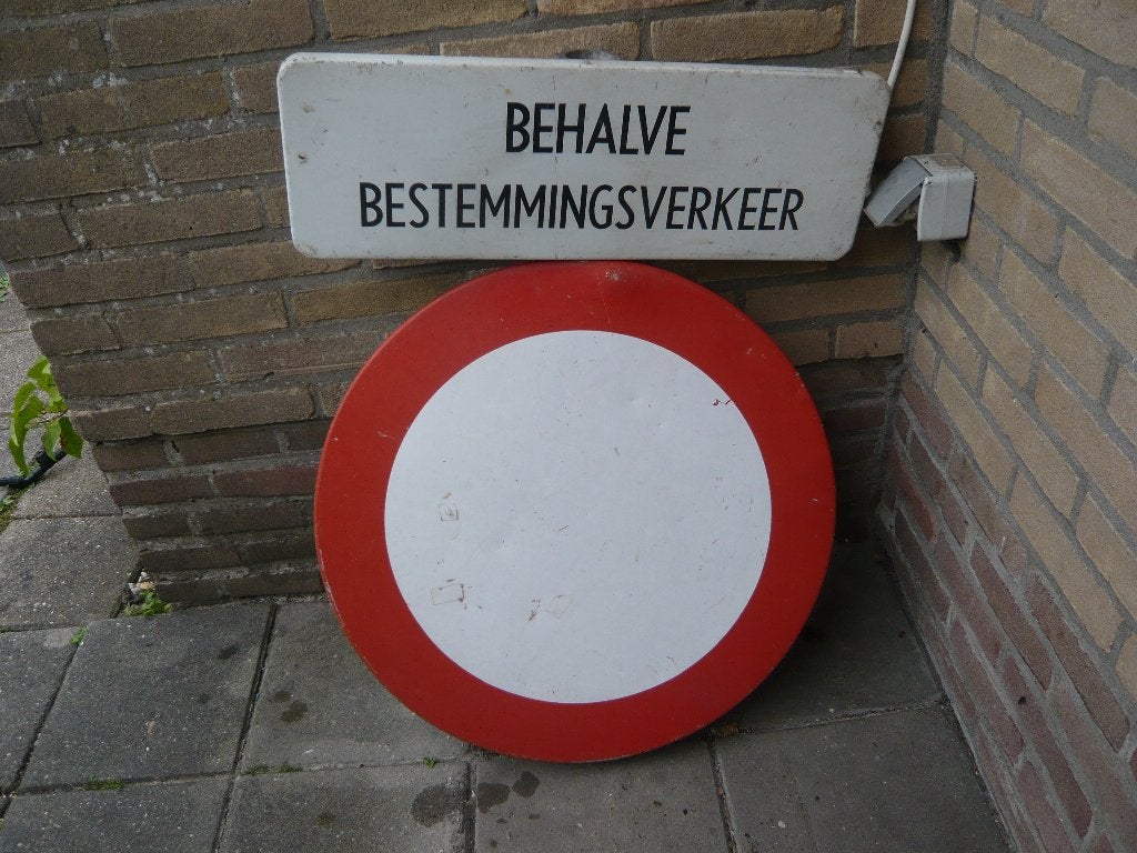 verkeersbord met bijbehorend onderbord, Ophalen of Verzenden, Gebruikt, Reclamebord