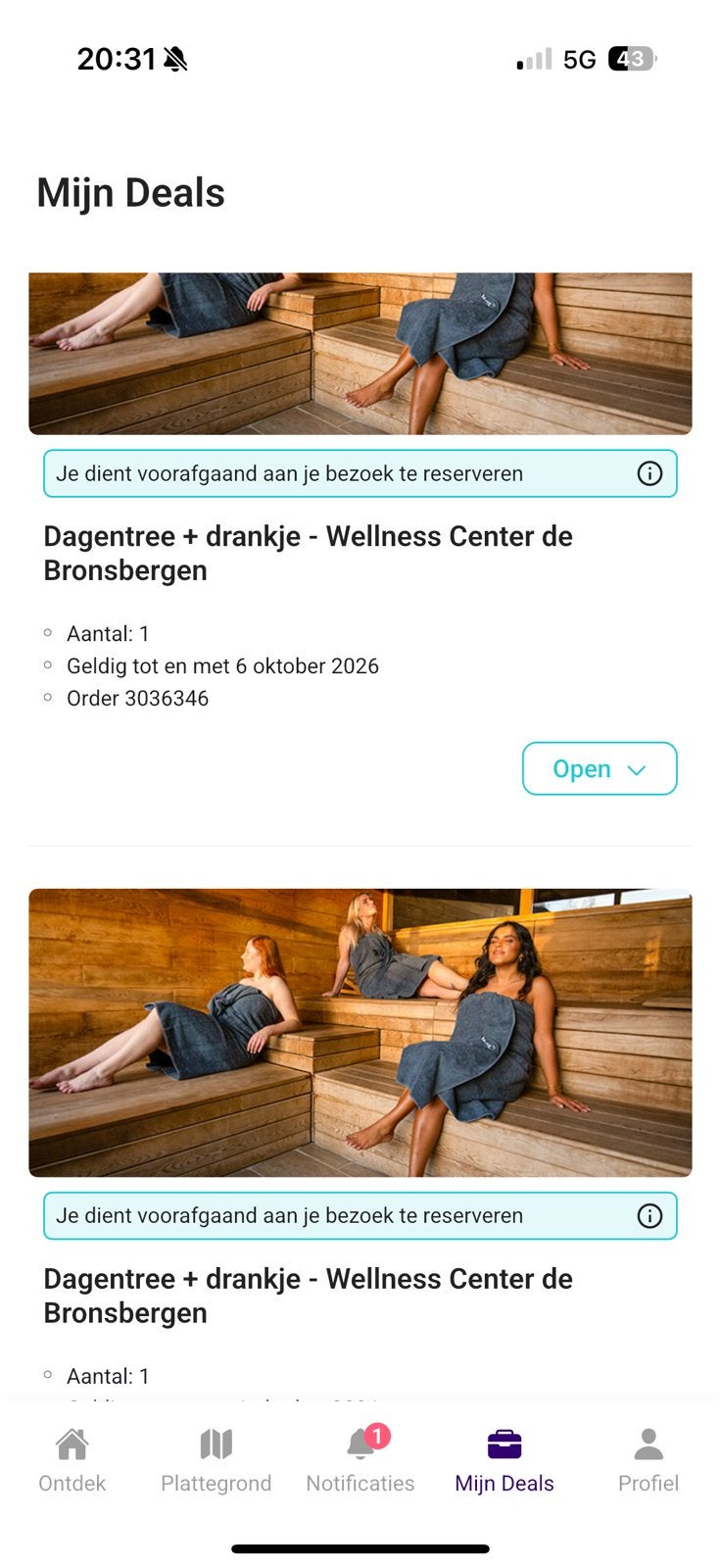Vouchers sauna de bronsbergen, Twee personen, Kortingsbon, Spa of Sauna
