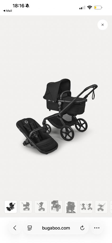 Bugaboo kinderwagen 3 delig. Volledig zwart, Kinderen en Baby's, Kinderwagens en Combinaties, Ophalen, Zo goed als nieuw, Combiwagen
