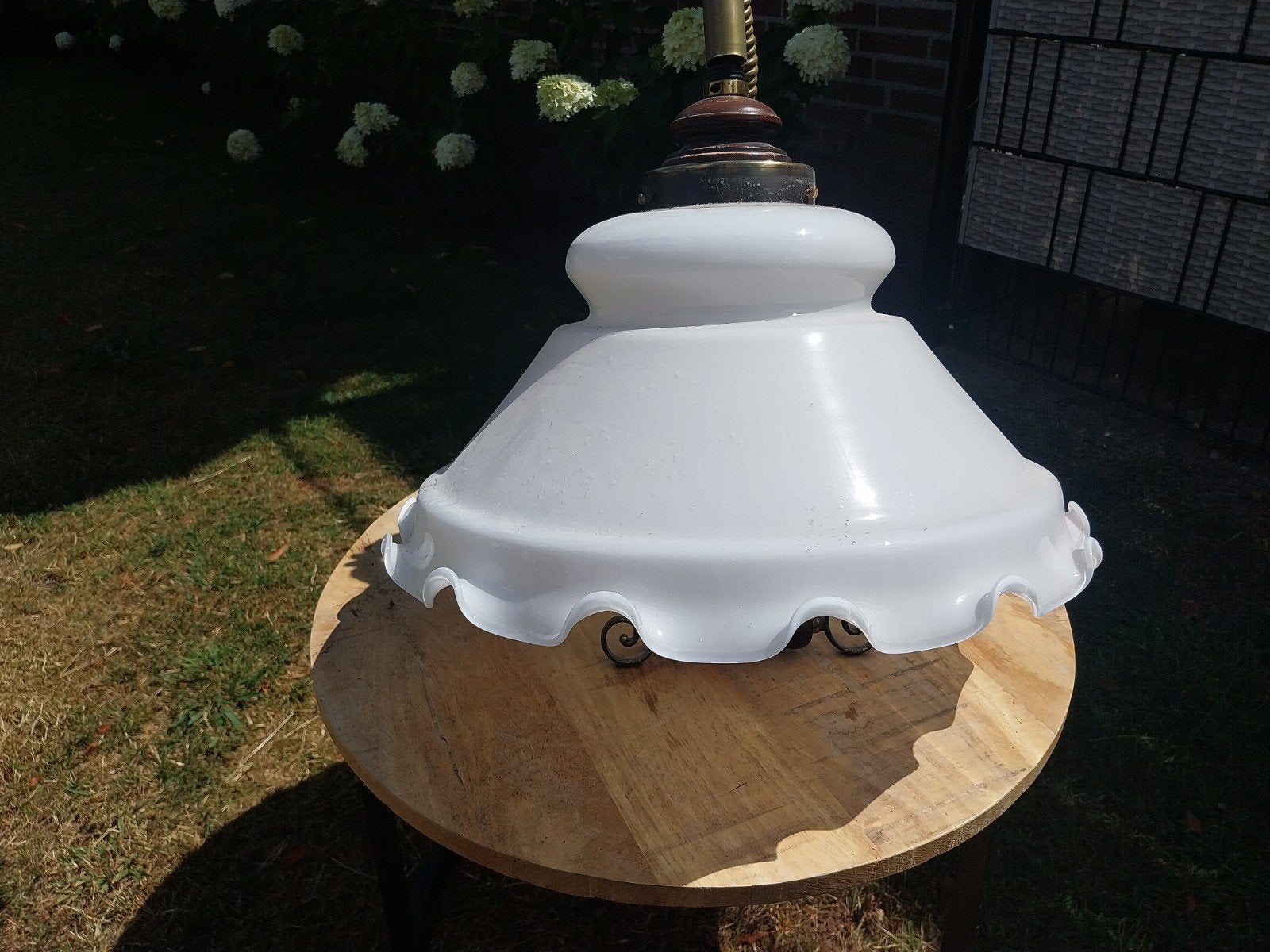 Vintage hanglamp met opaline kap, Ophalen