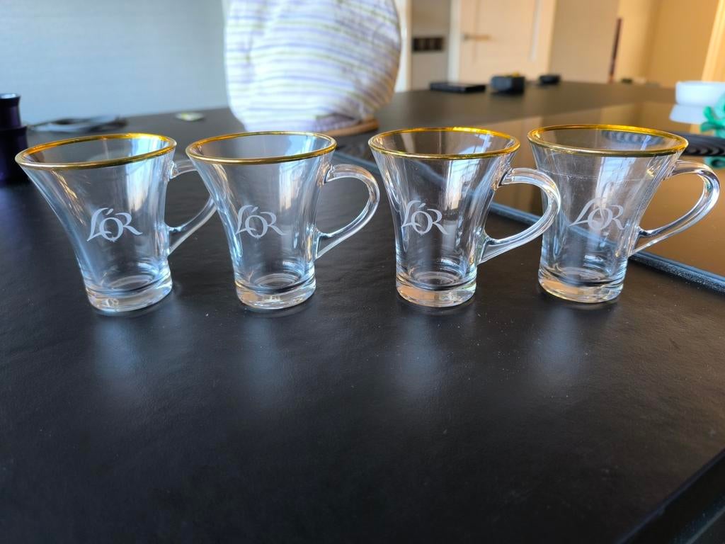 L'or Espresso glazen, 4 stuks, Glas of Glazen, Ophalen of Verzenden, Overige stijlen, Glas