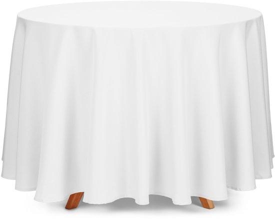 7x Tafelkleed rond - wit - 280 cm - Bruiloft tafellaken, Ophalen, Nieuw, Rond