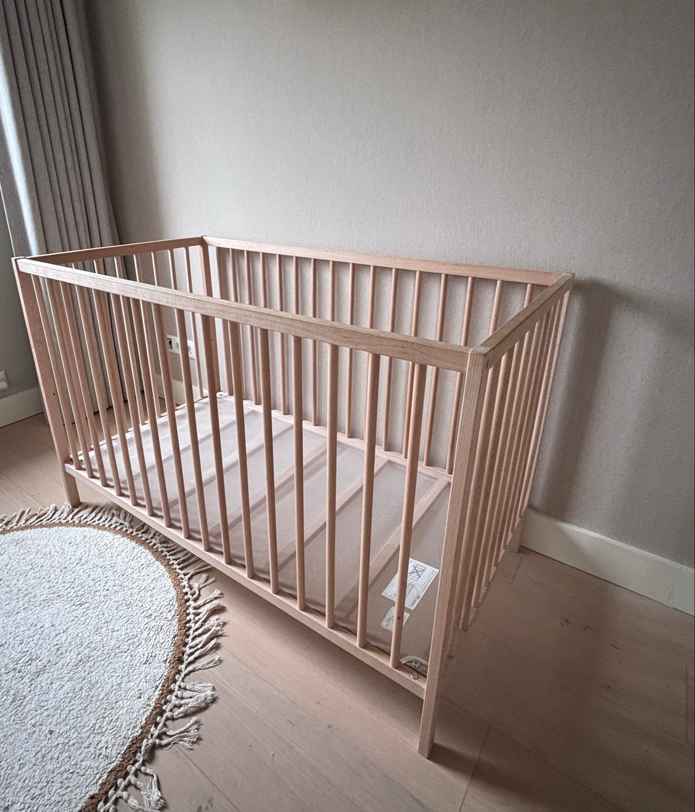 IKEA Sniglar babybedje met matras en Aerosleep topper, Ophalen, Beige, 190 cm of minder, Zo goed als nieuw