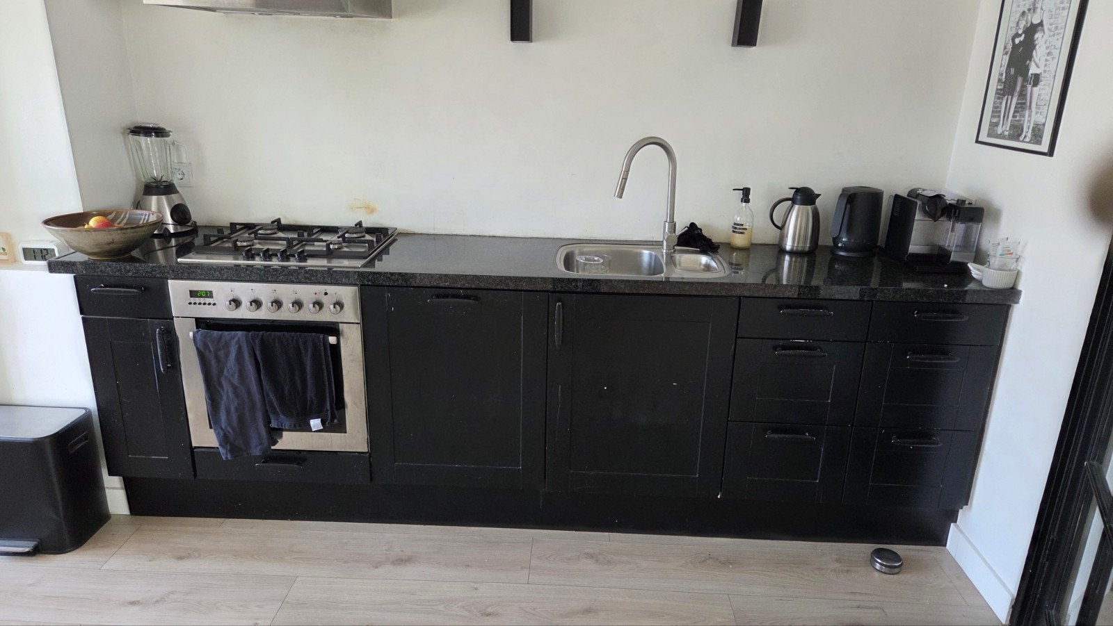 Complete keuken met granieten blad (excl. accessoires), Ophalen, Gebruikt, Zwart, Overige typen