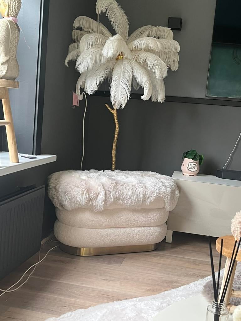 Palmboom lamp wit goud, Ophalen of Verzenden, Zo goed als nieuw, Minder dan 100 cm