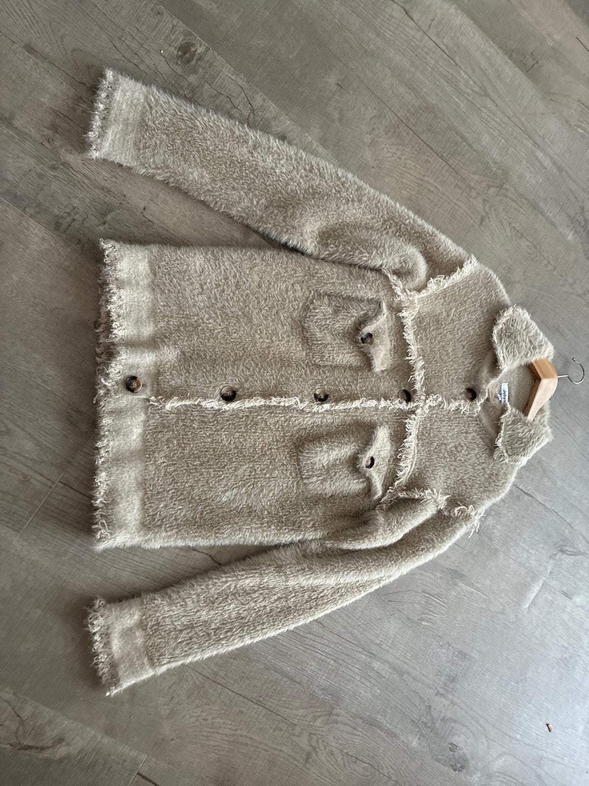 Jubylee pluizig vest/jasje - Zo goed als nieuw, Ophalen of Verzenden, Zo goed als nieuw, Maat 38/40 (M), Beige