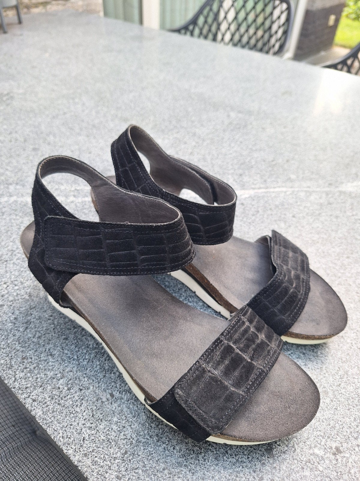Ca' Shott Zwarte sandalen met klittenband, maat 40, Zwart, Ca' Shott, Zo goed als nieuw, Sandalen of Muiltjes