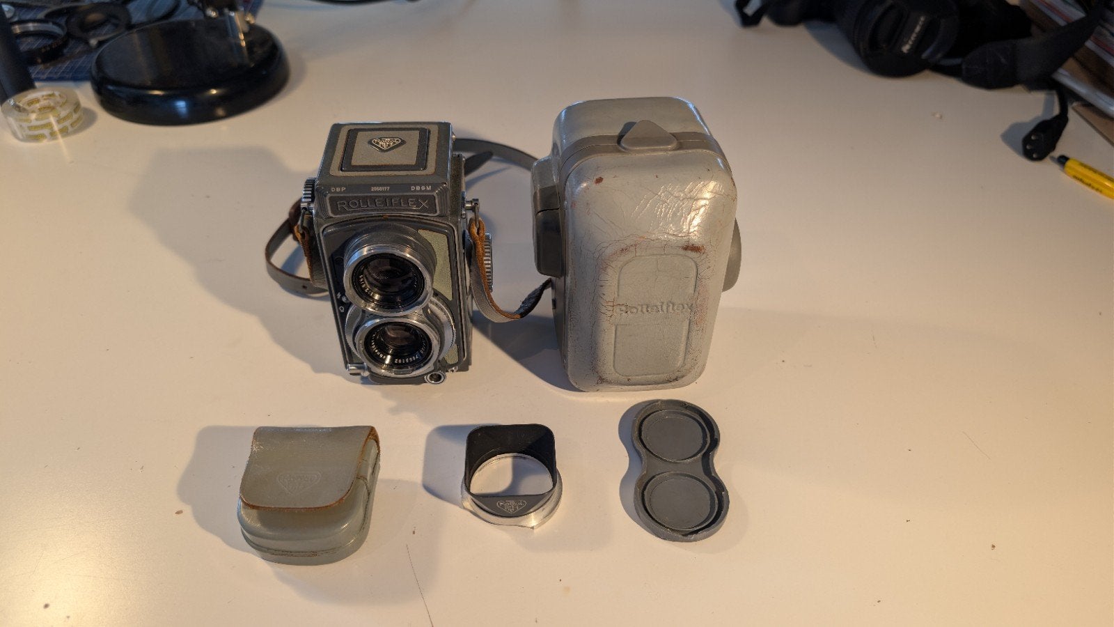 Gray Baby Rolleiflex 4x4 set (film tested), Ophalen of Verzenden, Gebruikt, Compact, Overige Merken