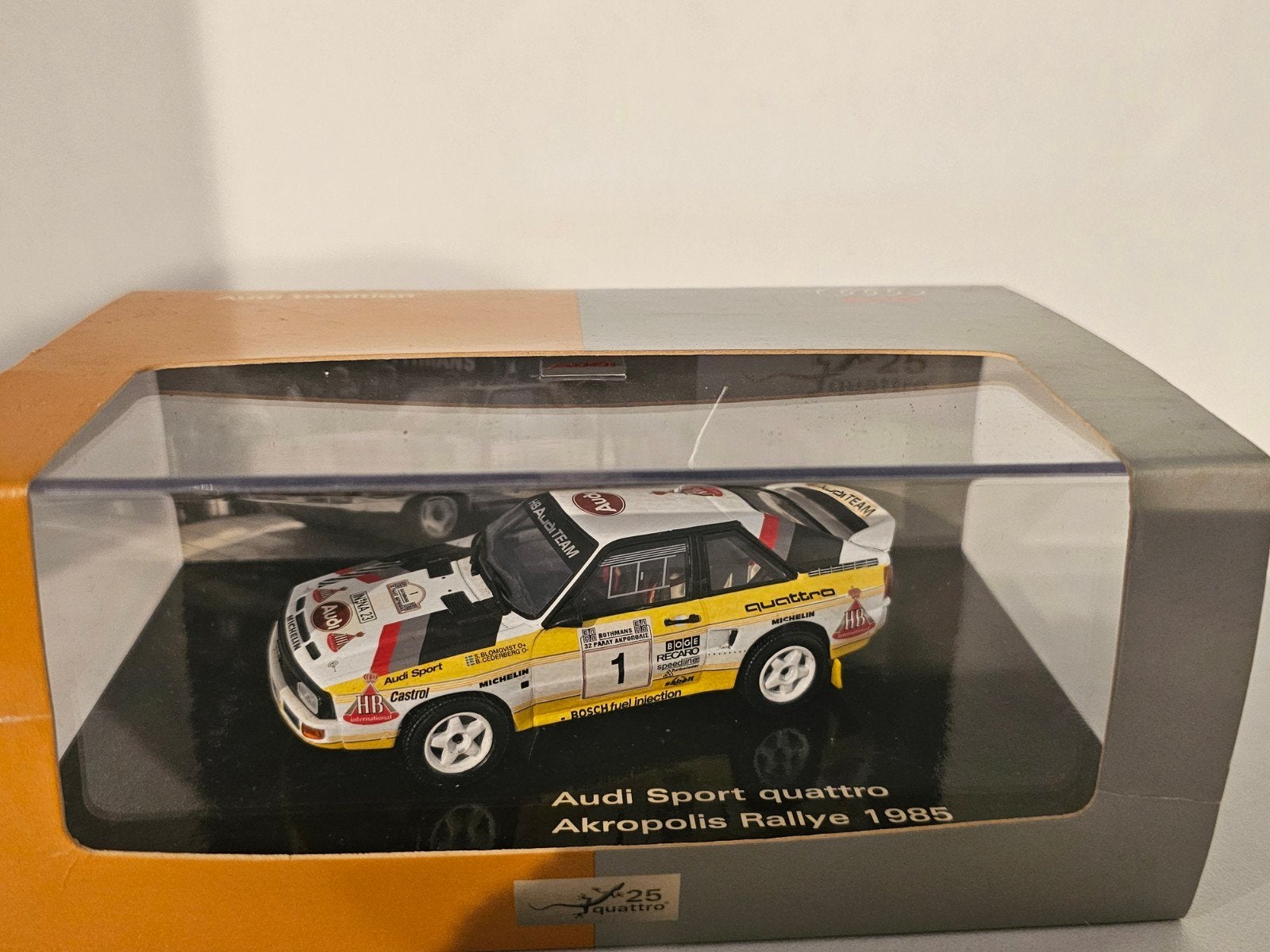 MINICHAMPS AUDI SPORT QUATTRO AKROPOLIS RALLY 1:43, Hobby en Vrije tijd, Ophalen of Verzenden, Zo goed als nieuw, Auto, MiniChamps