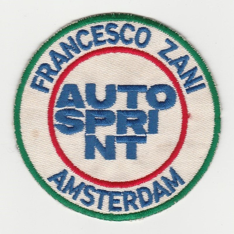 Stoffen embleem / patch Francesco Zani Autosprint Amsterdam, Verzenden, Gebruikt, Auto's