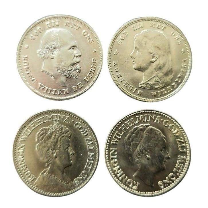 Nederland 10 Gulden goud 4 types