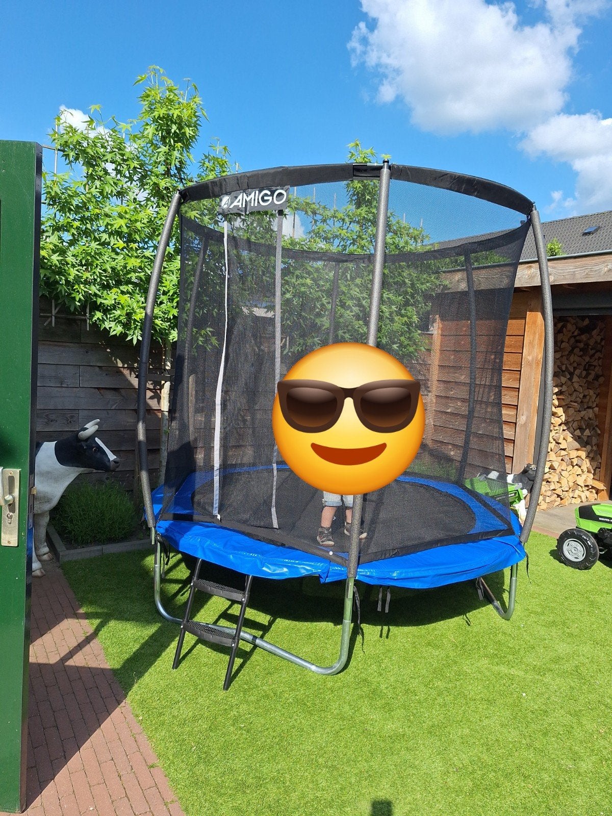 Trampoline incl. veiligheidsnet- Buitenspeelgoed, Kinderen en Baby's, Speelgoed | Buiten | Trampolines, Ophalen, Gebruikt