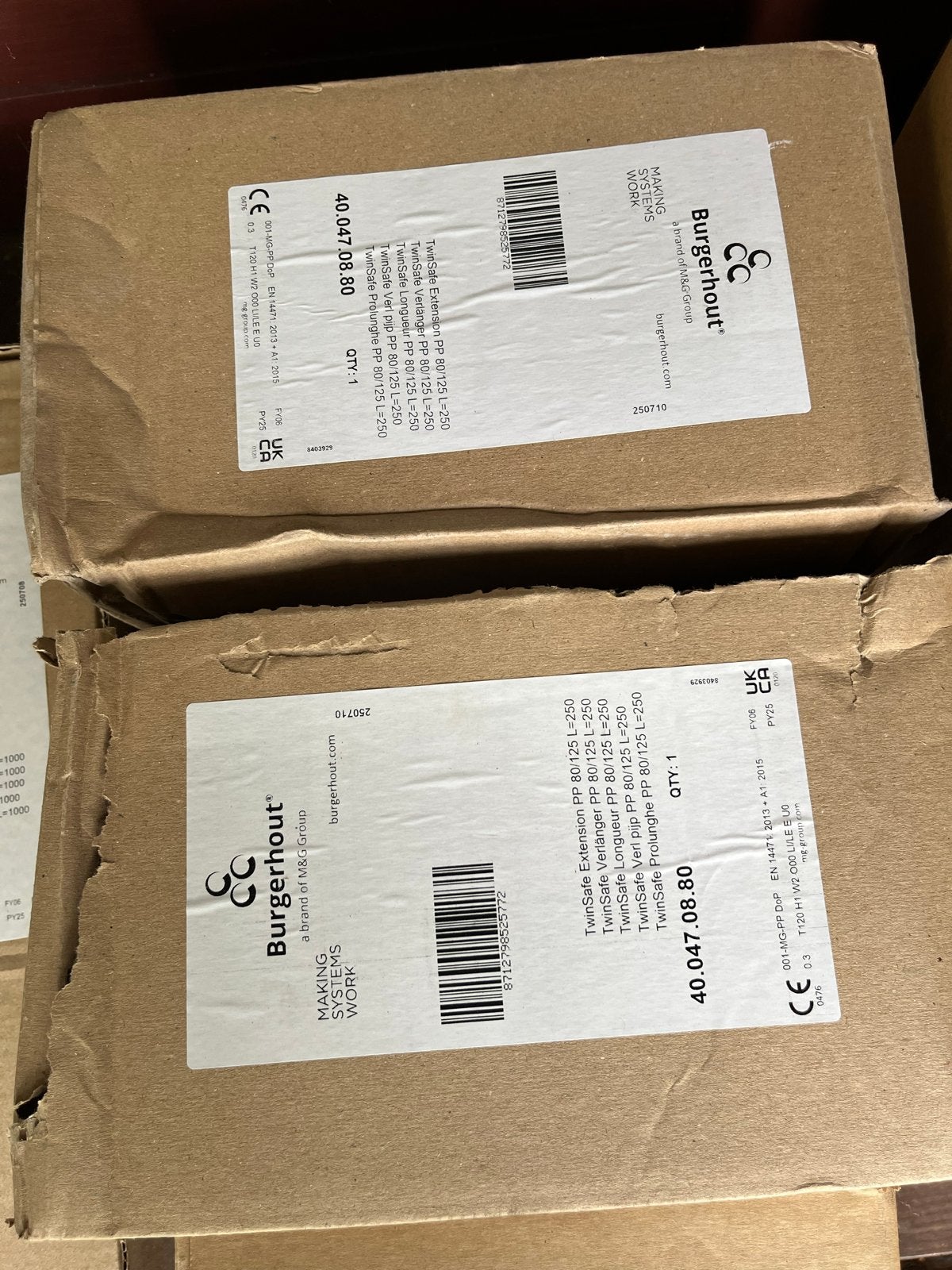 2x Burgerhout TwinSafe Verlengstuk PP 80/125 L 250mm, Ophalen of Verzenden, Nieuw