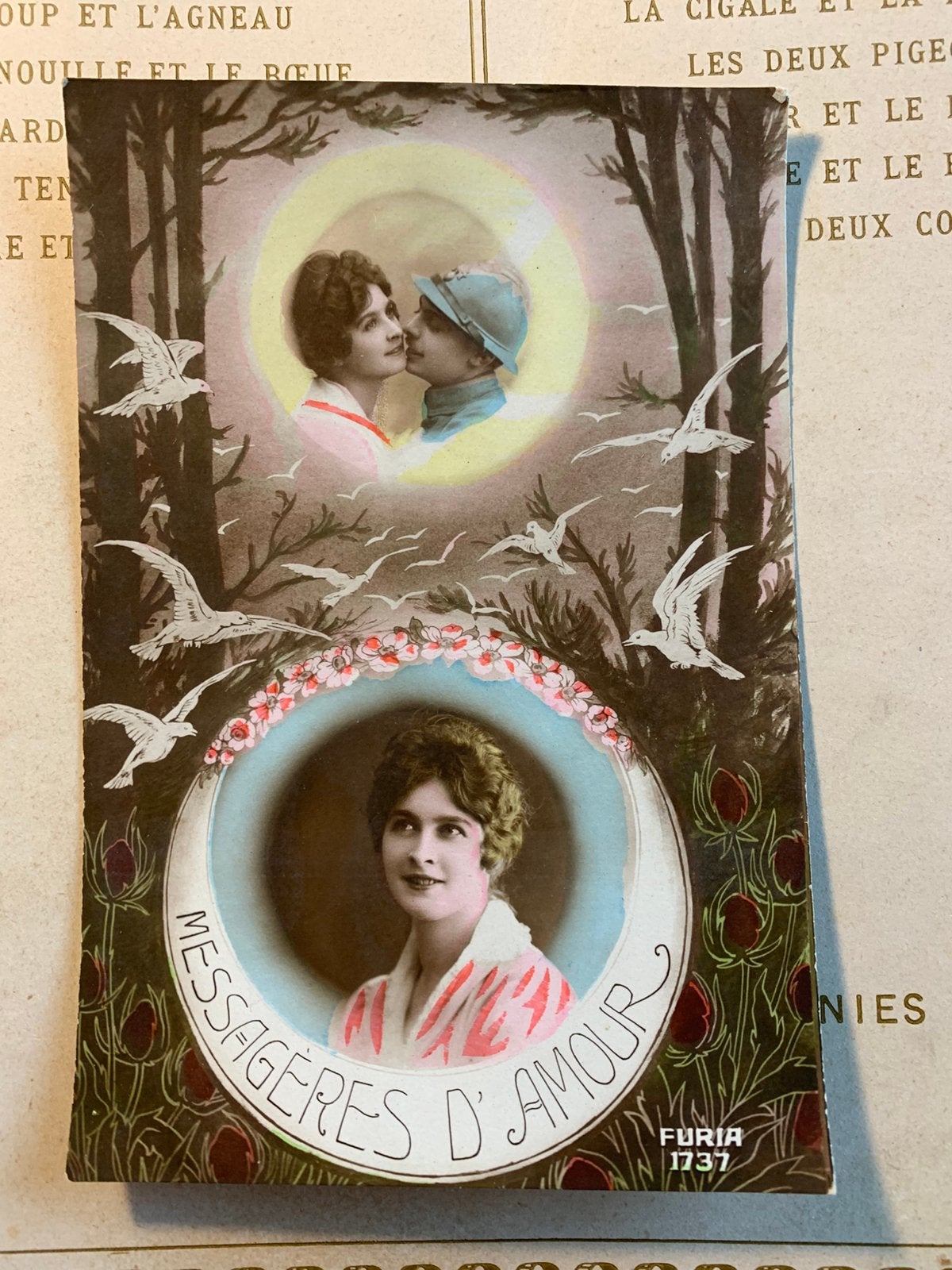 27-2-1917 Messagéres d’amour - van een militair (VM), Verzamelen, Ophalen of Verzenden, Voor 1920, Gelopen, Overige thema's