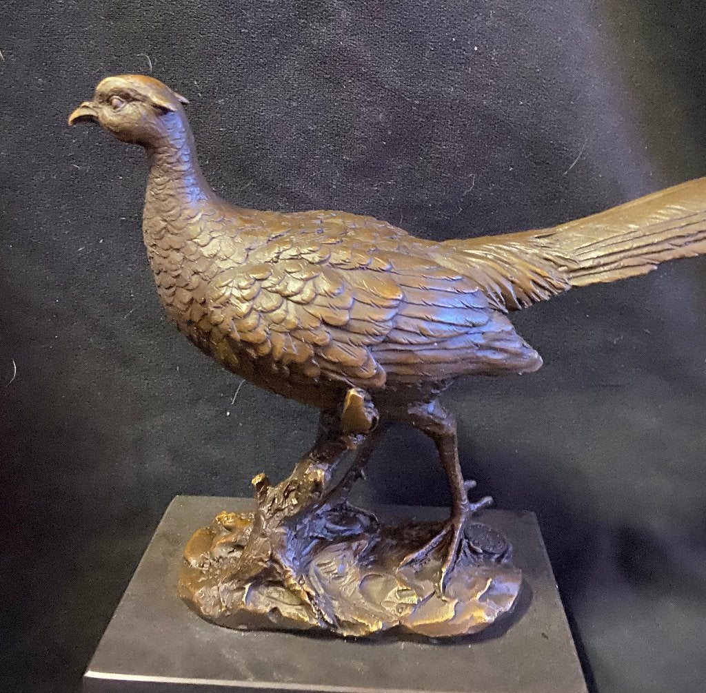 Bronzen fazant, gestempeld/ManGreb prachtig zuiver brons, Ophalen of Verzenden