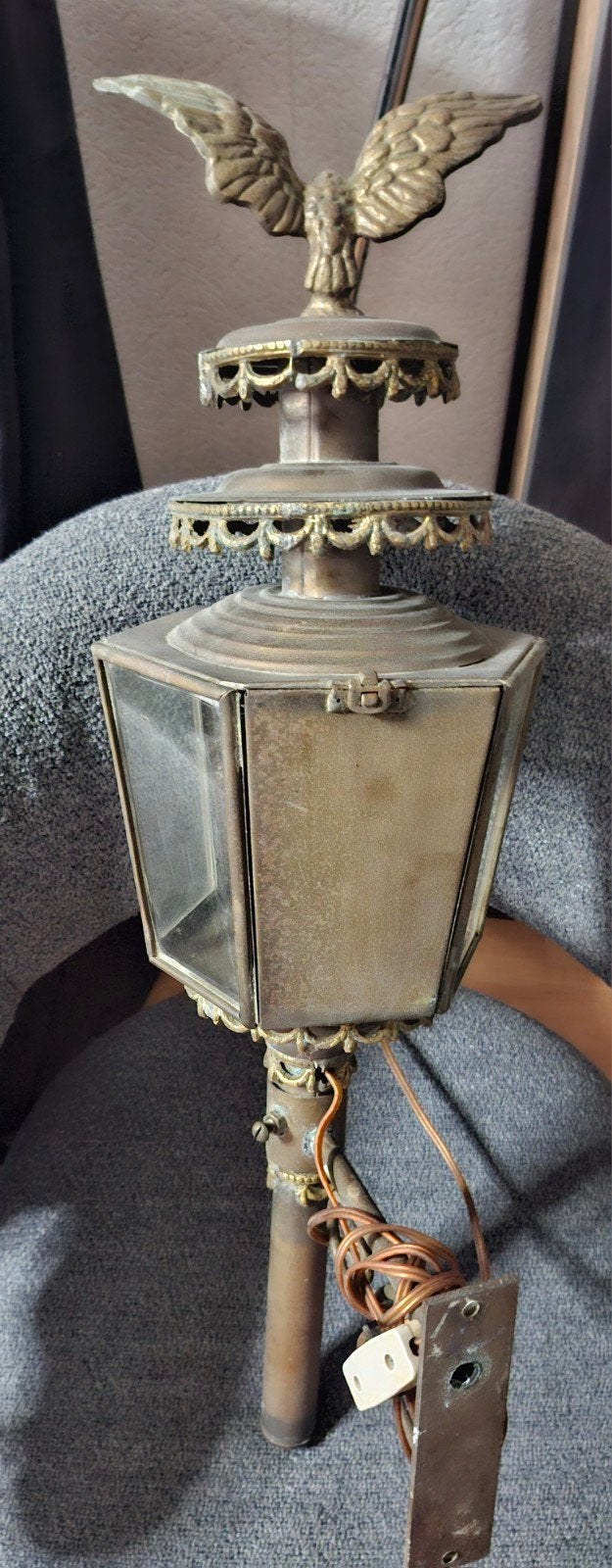 koetslamp met adelaar, Antiek en Kunst, Ophalen of Verzenden, Koper