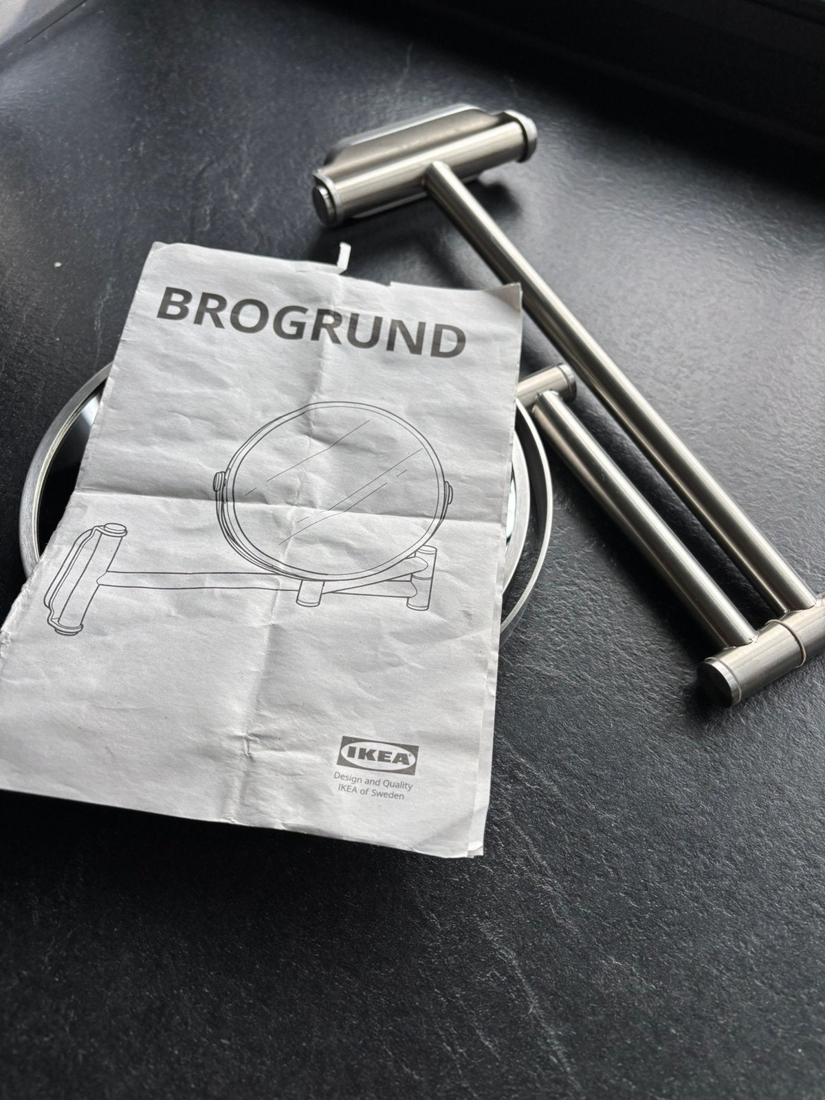 Ikea Brogrund Make-up Spiegel / Scheerspiegel Rvs, Ø17 Cm, Ophalen, Zo goed als nieuw