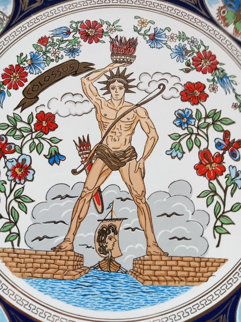 Decoratieve wandplaat Colossus van Rhodos, 24K goud, Antiek en Kunst, Ophalen