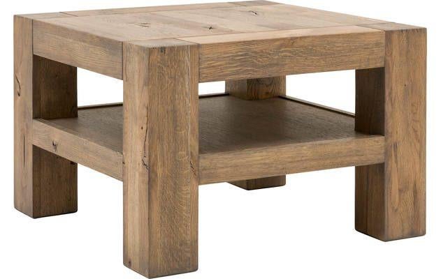 Eiken bijzettafels, Huis en Inrichting, Tafels | Bijzettafels, Ophalen, Minder dan 45 cm, Vierkant, 55 tot 75 cm