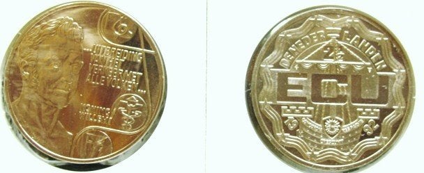 2,5 ecu Willem I 1992 FDC, Postzegels en Munten, Penningen en Medailles, Verzenden, Overige materialen, Nederland