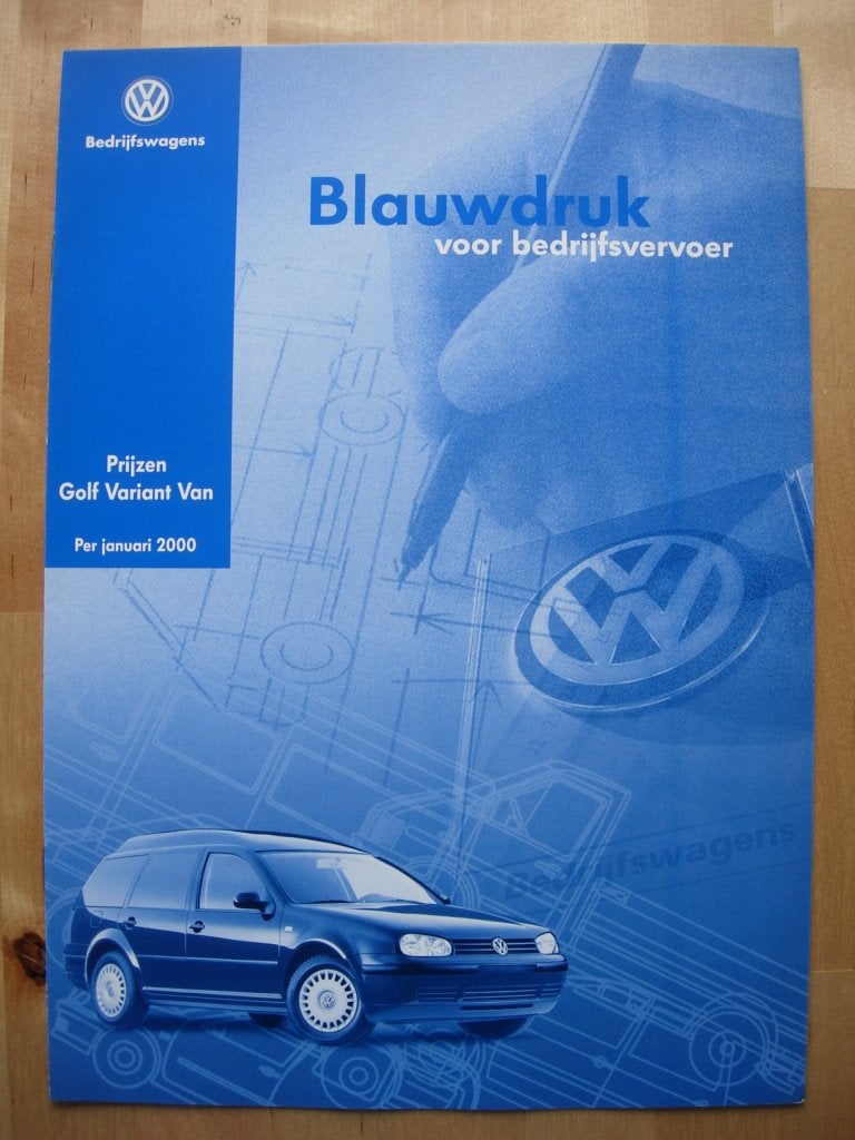 Volkswagen Golf Variant Van Prijslijst Brochure 2000 VW, Volkswagen, Ophalen of Verzenden, Zo goed als nieuw, Volkswagen