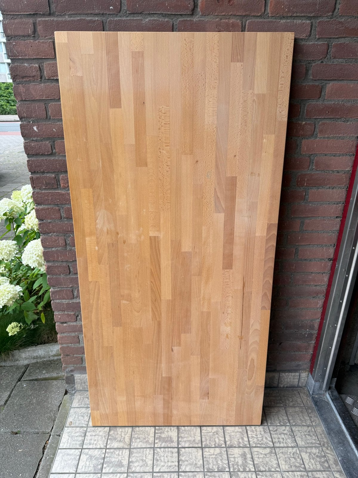 Bureau 150x74cm met 4 verstelbare poten, Ophalen, Gebruikt, Hout, In hoogte verstelbaar