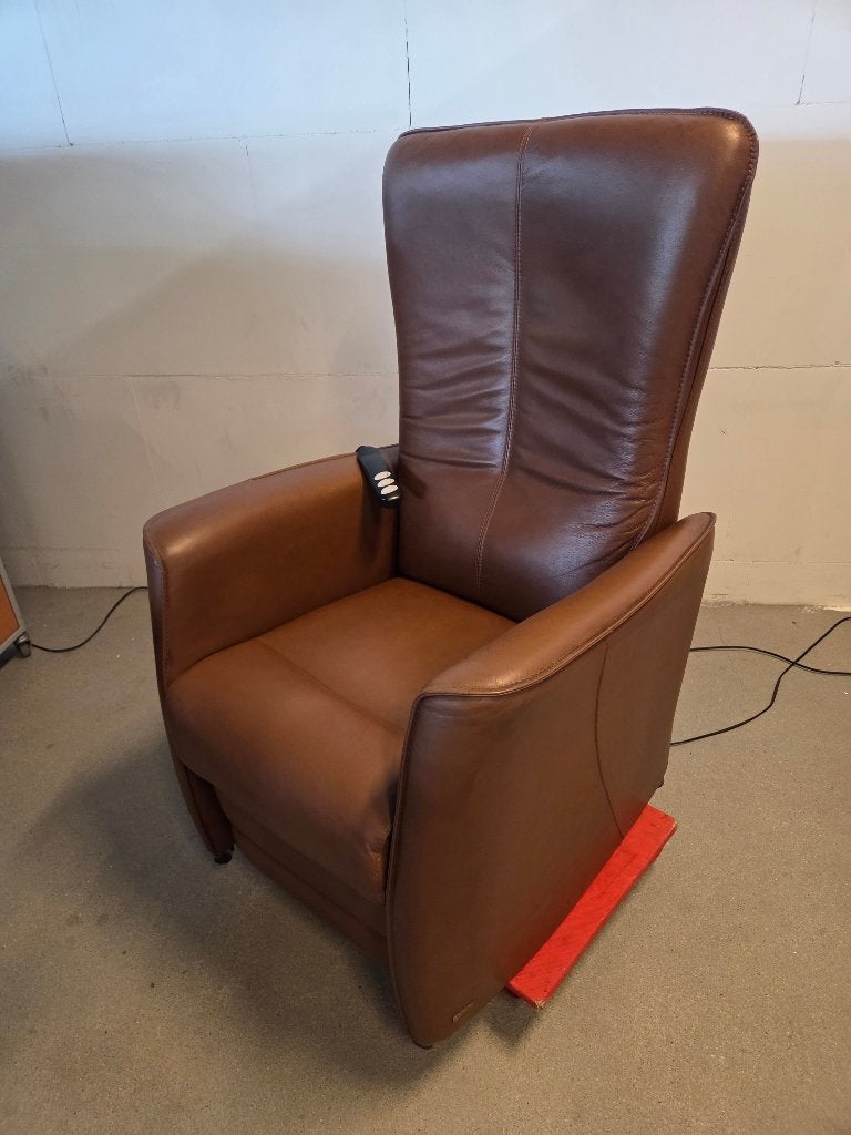 sta op stoel bruin leer voor groot postuur / hoge rug, Ophalen, Gebruikt, 50 tot 75 cm, Leer