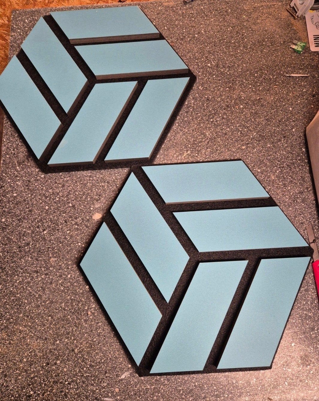 110x Akoestische 3d wandpanelen hexagon turquoise, Overige kleuren, Nieuw, Ophalen of Verzenden, Handgemaakt