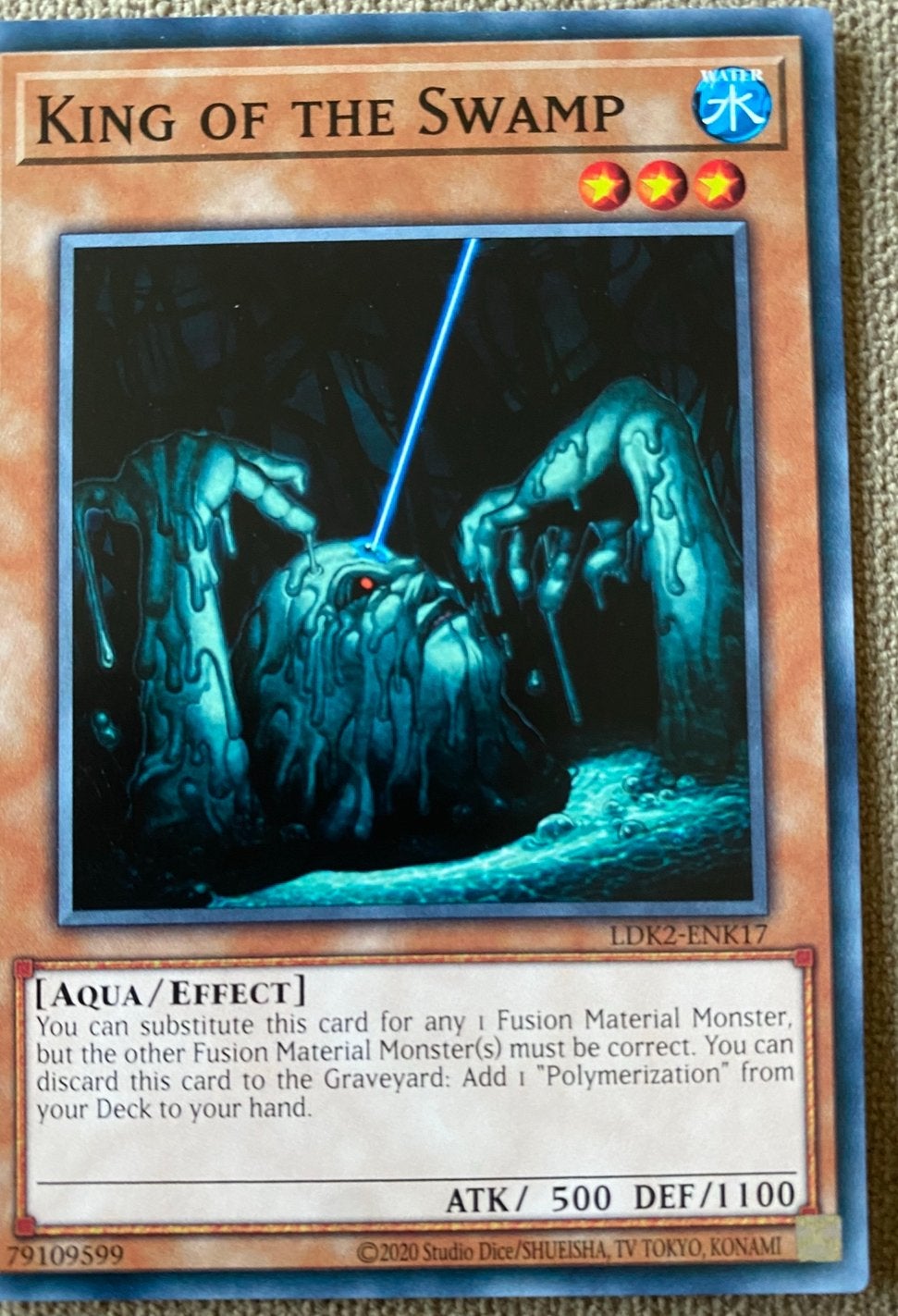 Yu-Gi-Oh! King of the Swamp Legendary Print !, Ophalen of Verzenden, Zo goed als nieuw, Losse kaart