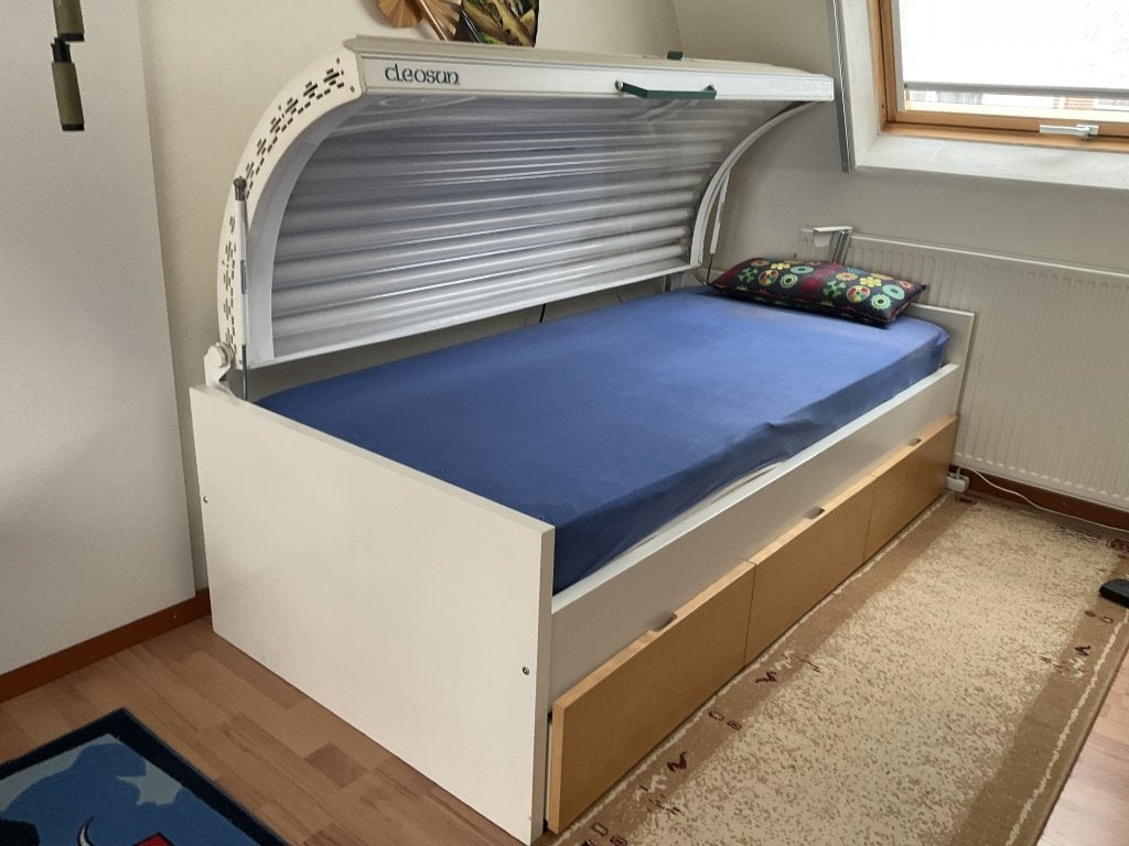 zonnehemel 12 lamps zonder bed, Ophalen, Gebruikt, Zonnebank enkelzijdig, 10 tot 15 lampen