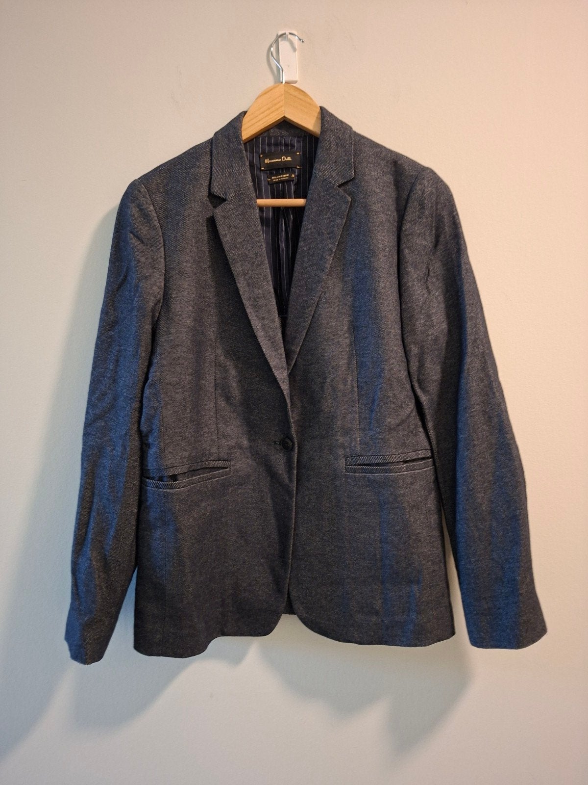 Massimo Dutti Blazer Denim Look Maat 40, Maat 38/40 (M), Massimo Dutti, Blauw, Ophalen of Verzenden