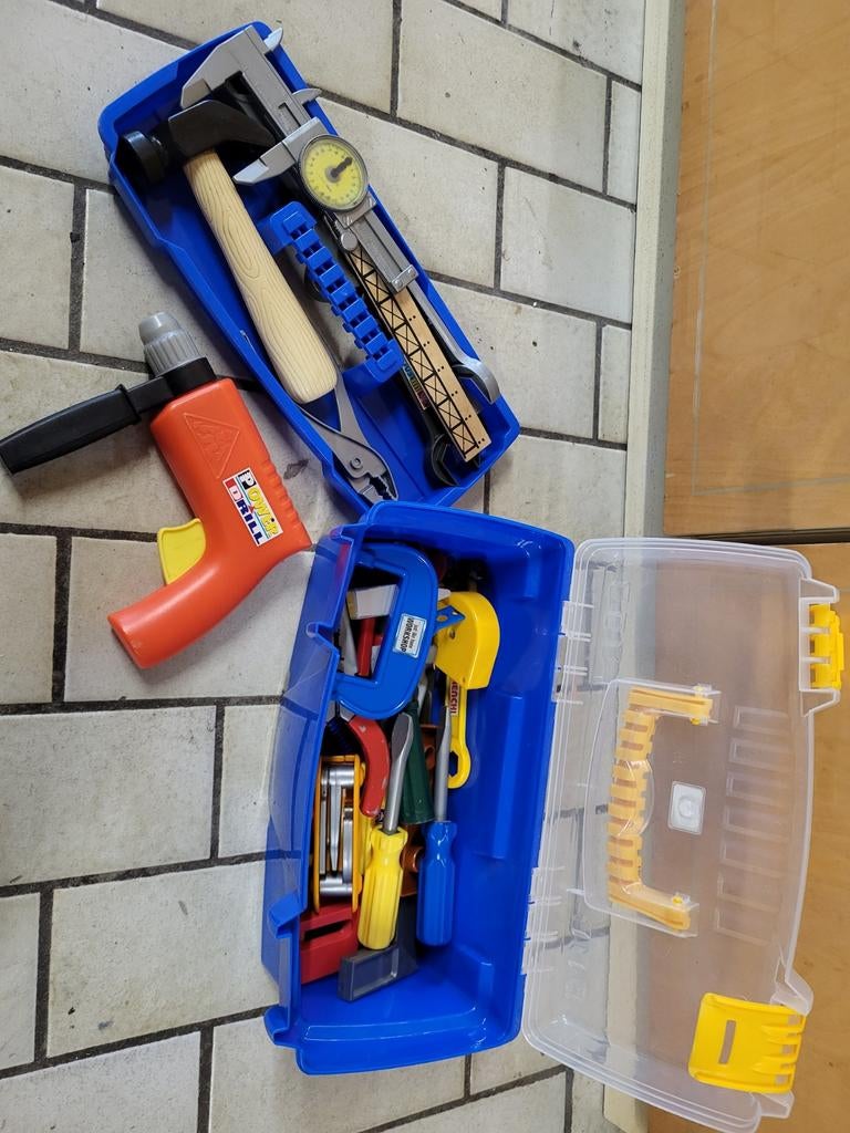 Speelgoed gereedschapskist met boormachine, Ophalen of Verzenden, Gebruikt, Jongen of Meisje
