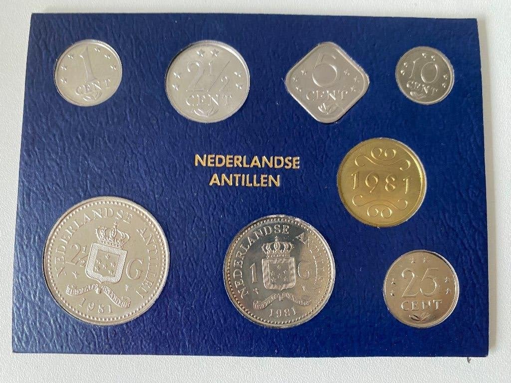 3) Munten Jaarset Ned. Antillen, Postzegels en Munten, Munten | Nederland, Ophalen of Verzenden, Koningin Juliana, Overige waardes