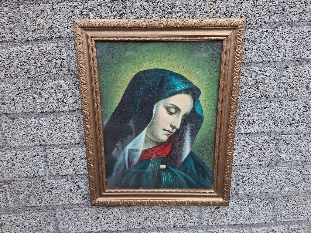 antiek portret schilderij van maria, Antiek en Kunst, Ophalen of Verzenden