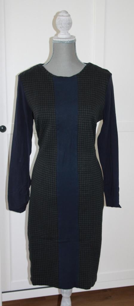 ZGAN Mango jurk maat L zwart/blauw pied de poule, Kleding | Dames, Jurken, Maat 38/40 (M), Mango, Blauw, Ophalen of Verzenden