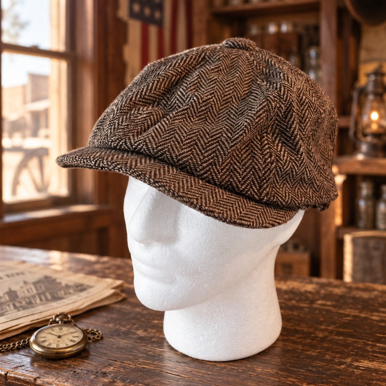 Klassieke Amerikaanse newsboy cap, Nieuw, Pet, Nvt, Nvt