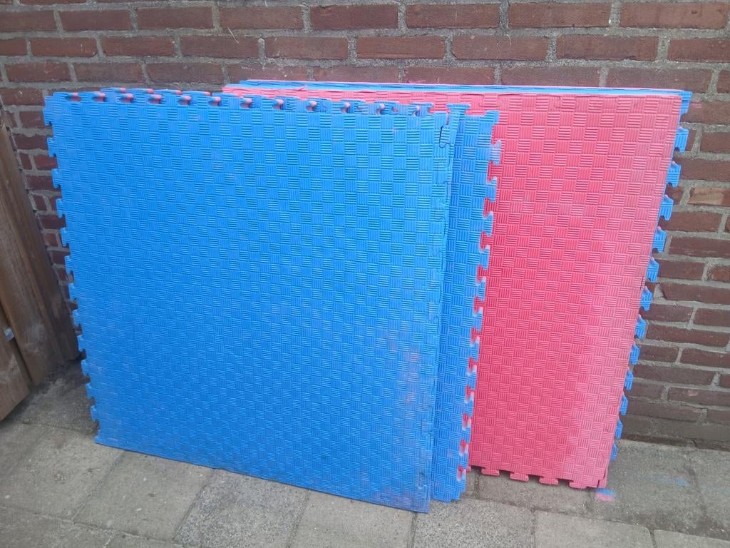Tatami Judo Valmatten - 4 stuks, 1x1m, 4.5cm dik, Sport en Fitness, Ophalen, Gebruikt, Judo, Vechtsportmateriaal