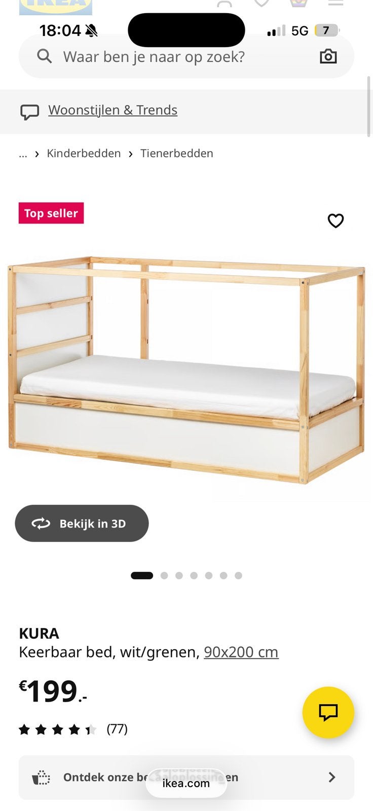 Ikea KURA kinderbed eenpersoons, Kinderen en Baby's, Ophalen, Gebruikt, Halfhoogslaper