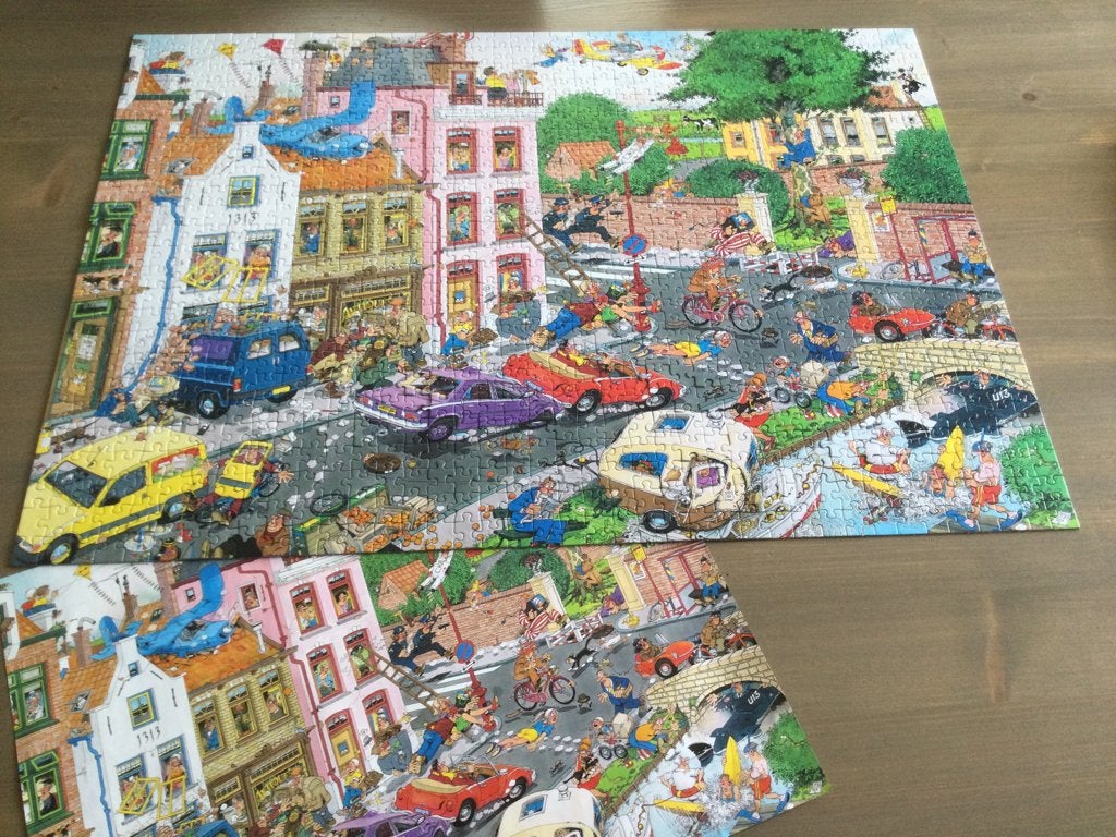 Jan van Haasteren 2x 1000 puzzel:, Ophalen of Verzenden, Meer dan 1500 stukjes, Gebruikt, Legpuzzel